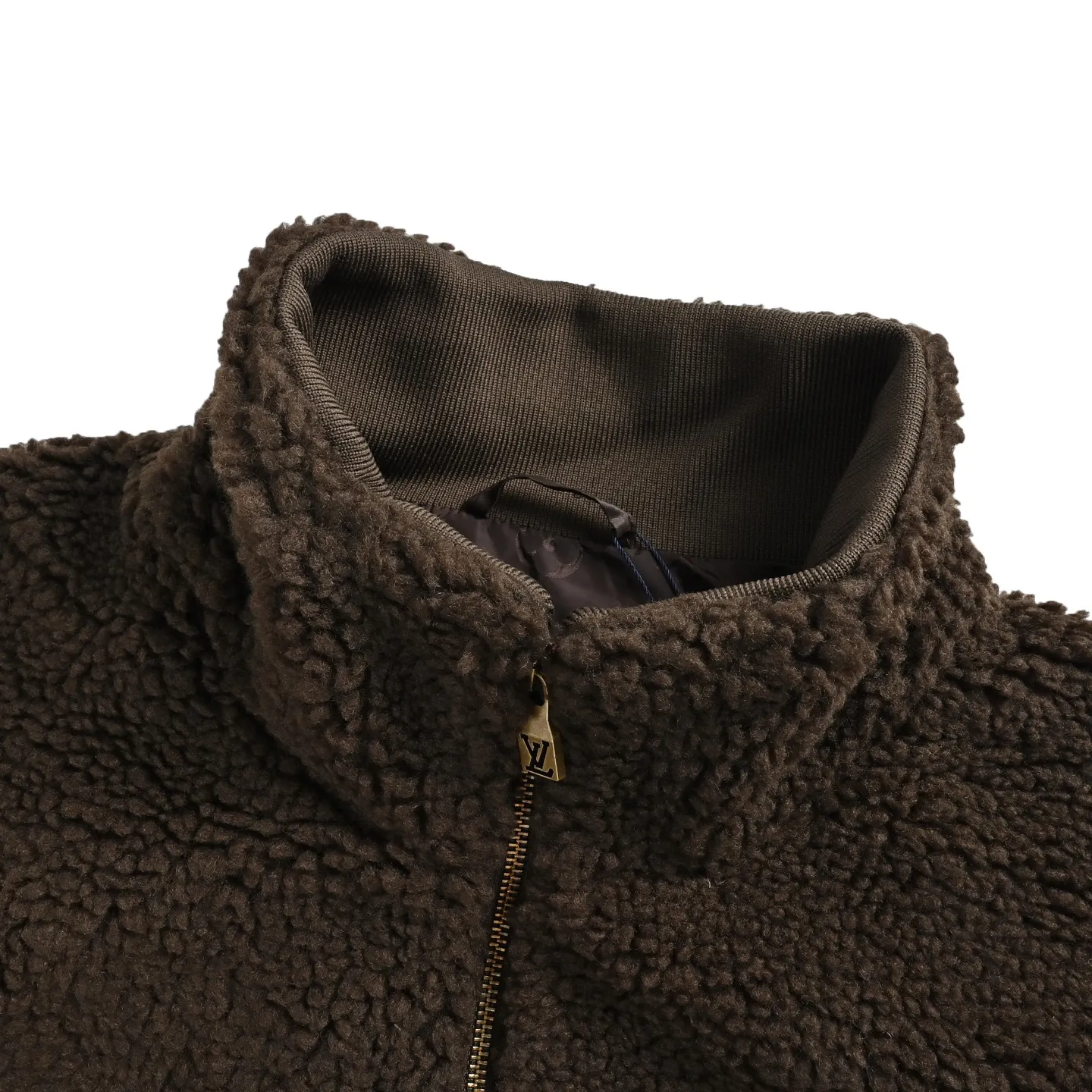 Louis Vuitton/Louis Vuitton Coffee Brown Teddy Lamb Jacket